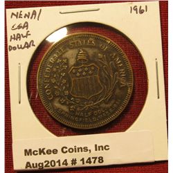 1478. New England Numismatic Association commemorative medal paired with a Confederate States of Ame