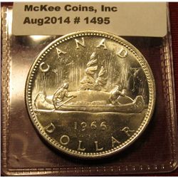 1495. 1966 Canada Silver Dollar BU