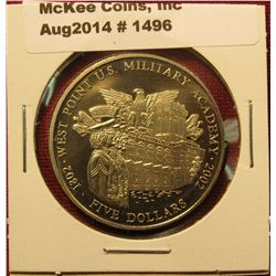 1496. 2001 Liberia $5 commemorative coin – West Point U.S. Military Academy