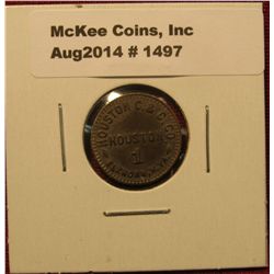 1497. Coal company scrip – Houston C&C Co., Elkhorn, WV 1¢