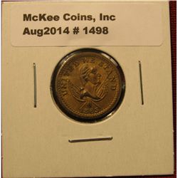 1498. Civil War store card token – brass Broas Brothers Pie Bakers with Washington Bustobverse, AU, 