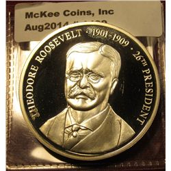 1499. Silver plated Presidential medal – Theodore Roosevelt 26th President 1901-1909