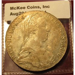 1501. 1780 Austria Thaler, circulated VF/XF, large silver coin