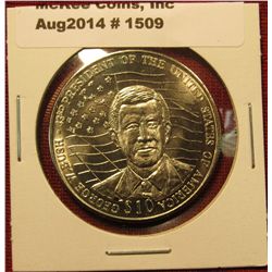 1509. 2002 Liberia $10 commemorative coin – George W. BU sh 44th President of US