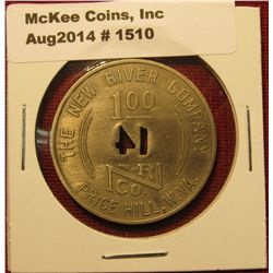 1510. Coal company scrip – The New River Company, Price Hill, WV $1.00