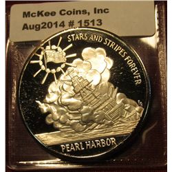 1513. Stars & Stripes Forever / Pearl Harbor 60th Anniversary commemorative medal, silver clad