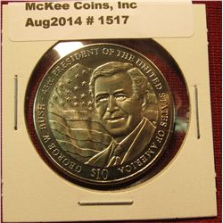 1517. 2002 Liberia $10 commemorative coin – George W. BU sh 44th President of US