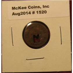 1520. The Newry Store, Newry SC – Good For 1¢ in Merchandise – company store token similar to coal c