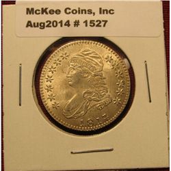 1527. 1817 over 7 over 4 Capped BustHalf Dollar advertising token for Blue Ridge Numismatic Associat