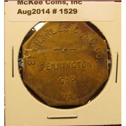 1529. Coal company scrip – St. Charles C&C Co., Pennington Gap, VA $1.00 – rare, early, large denomi