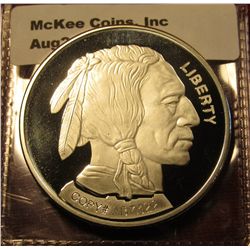 1537. Copy of a 1 ounce silver Buffalo Round, silver plated, marked COPY