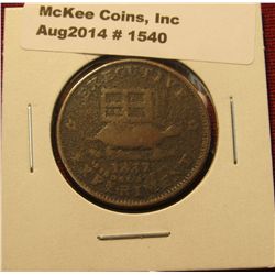 1540. 1837 Hard Times token – Executive Experiment Turtle / Illustrious Predecessor Jackass