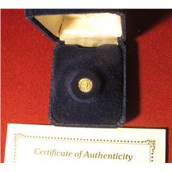 1542. Miniature of the Krugerrand in 14K Solid Gold with Certicate of Authenticity.