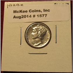 1577. 1939 S Mercury Dime. AU 58.