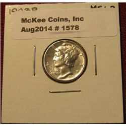 1578. 1943 P Mercury Dime. MS 62.