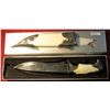 Image 2 : 1597. # 42501 Hunting Knife with engraved blade and scabbard.