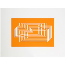 Josef Albers, Geometric (Orange Op-Art), Formulation Articulation, Silkscreen