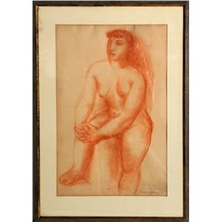 Remo Farruggio, Nude - II, Pastel Drawing