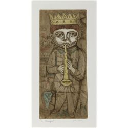 Irving Amen, Trumpet, Aquatint Etching
