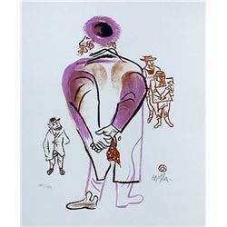 William Gropper, Man in Coat (19) from the Shtetl Portfolio, Lithograph