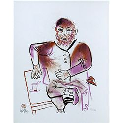 William Gropper, Seated Man (20) from the Shtetl Portfolio, Lithograph