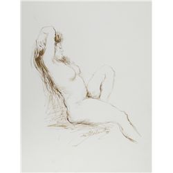 Ira Moskowitz, Nude - I, Ink Drawing