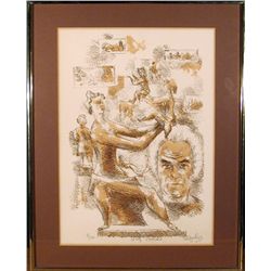 Chaim Gross, Self Portrait, Lithograph