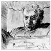 Image 1 : Jack Beal, Self-Portrait, Brooding, Line Etching