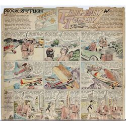 Hal Forrest, Tailspin Tommy #97, August 23,1931, Ink and Watercolor Painting