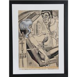 Bill Ward, Oh Doctor!, Graphite and Watercolor Painting