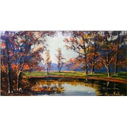 Morris Katz, Lakeside Landscape, Oil Painting