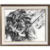 Image 1 : Virginia Dan, Bagpipers, Charcoal Drawing