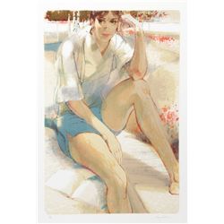 Jim Jonson, Seated in Garden, Lithograph