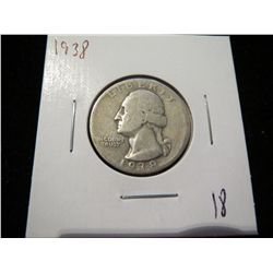 1938 Washington Silver Quarter