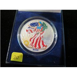 2000 AMERICAN SILVER EAGLE -Colorized with box