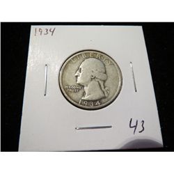 1934 Washington Silver Quarter