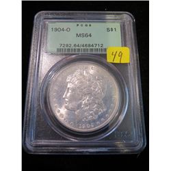 1904O Morgan Silver Dollar - PCGS MS64