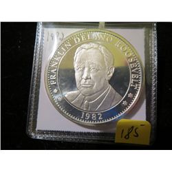 1982 Franklin Delano Roosevelt .999 1 oz Silver