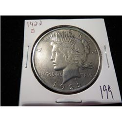 1922D Peace Silver Dollar