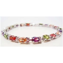 BEAUTIFUL 18K GOLD FILLED MULTICOLOR CRYSTAL BRACELET