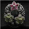 Image 1 : STERLING SILVER RUBY, PERIDOT AND TOPAZ RING SIZE 8