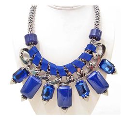BLUE EUROPEAN BOHEMIAN ESTATE JEWELRY NECKLACE