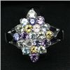 Image 1 : STERLING SILVER MULTI GEMSTONE RING - SIZE 8.75