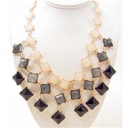 MULTI-COLOR GEOMETRIC BOX ESTATE JEWELRY NECKLACE