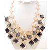 Image 1 : MULTI-COLOR GEOMETRIC BOX ESTATE JEWELRY NECKLACE