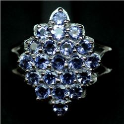 WHITE GOLD OVER STERLING SILVER PURPLE IOLITE RING