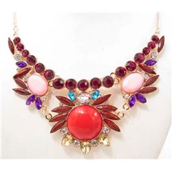 MULTI-COLORED RHINESTONE ESTATE JEWELRY NECKLACE