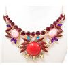 Image 1 : MULTI-COLORED RHINESTONE ESTATE JEWELRY NECKLACE