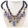 Image 1 : PURPLE AND BLUE RHINESTONE ESTATE JEWERLY NECKLACE