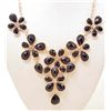 Image 1 : BLACK RHINESTONE FLOWER PETALS ESTATE JEWELRY NECKLACE